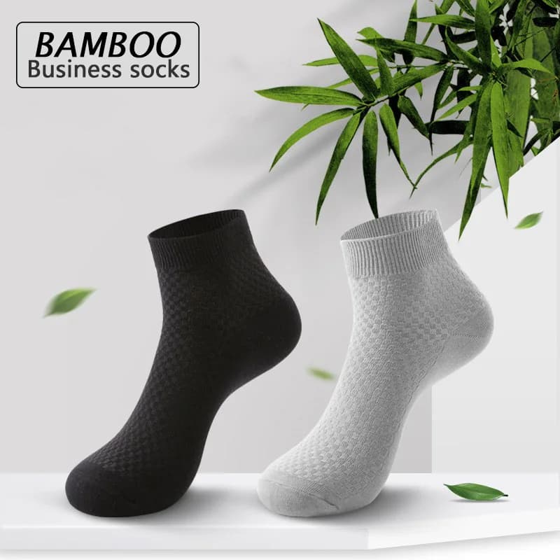5 pares de meias de fibra de bambu masculinas de alta qualidade negócios tamanho grande ue 45 46 47 48 respirável desodorante compressão meias longas