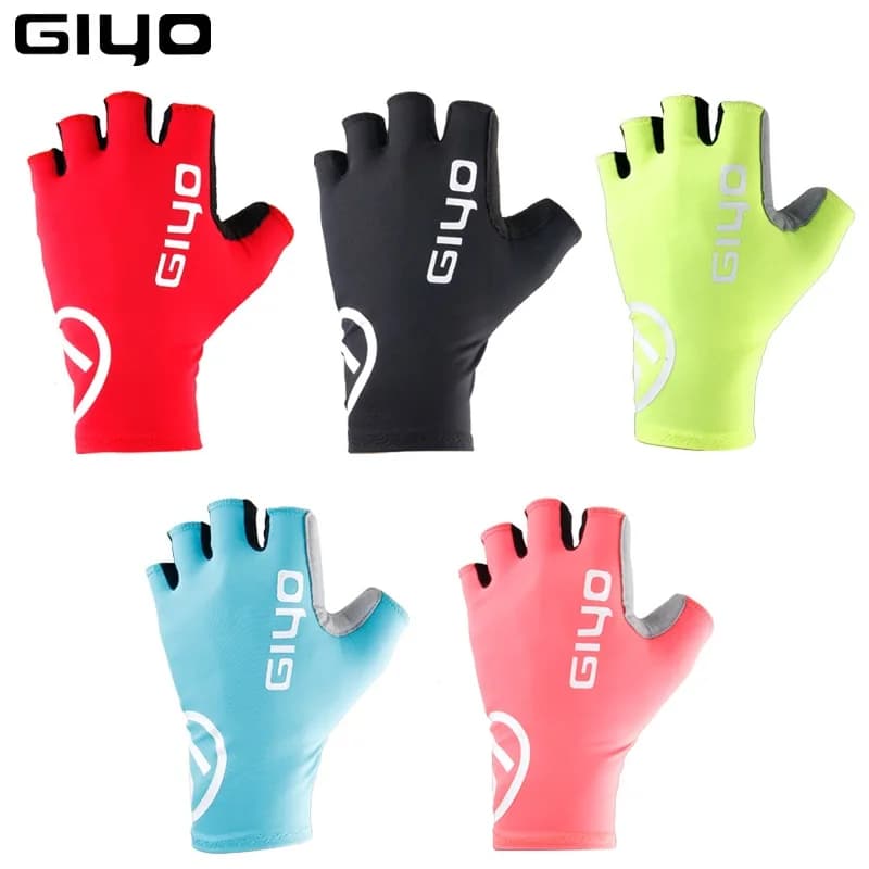 Giyo quebrando vento ciclismo metade dedo luvas anti-deslizamento luvas de bicicleta de corrida de estrada luva mtb biciclet guantes ciclismo