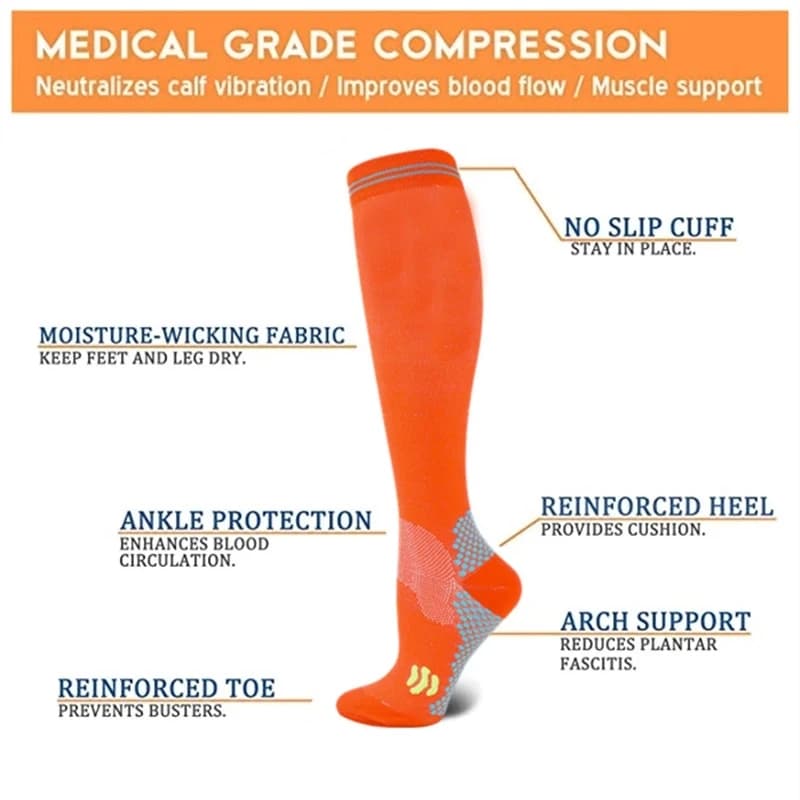 Meias de compressão 20-30 mmhg meias de enfermagem médica melhor para viagens de vôo maternidade gravidez edema diabetes varizes veias