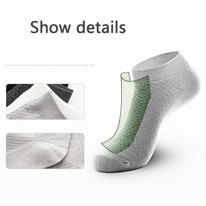 5 pares/lote meias de fibra de bambu dos homens negócios curto respirável tornozelo meias masculinas alta qualidade tamanho grande EU39-48