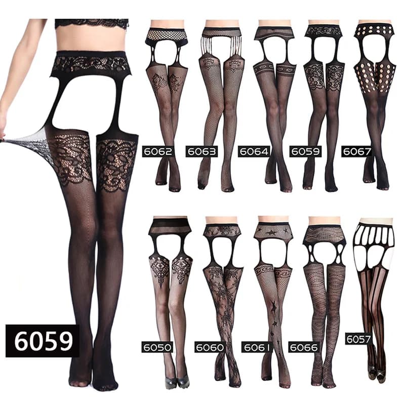 Mulheres sexy lingerie meias liga cinto listra meias elásticas preto fishnet meia coxa pura meia-calça dropship