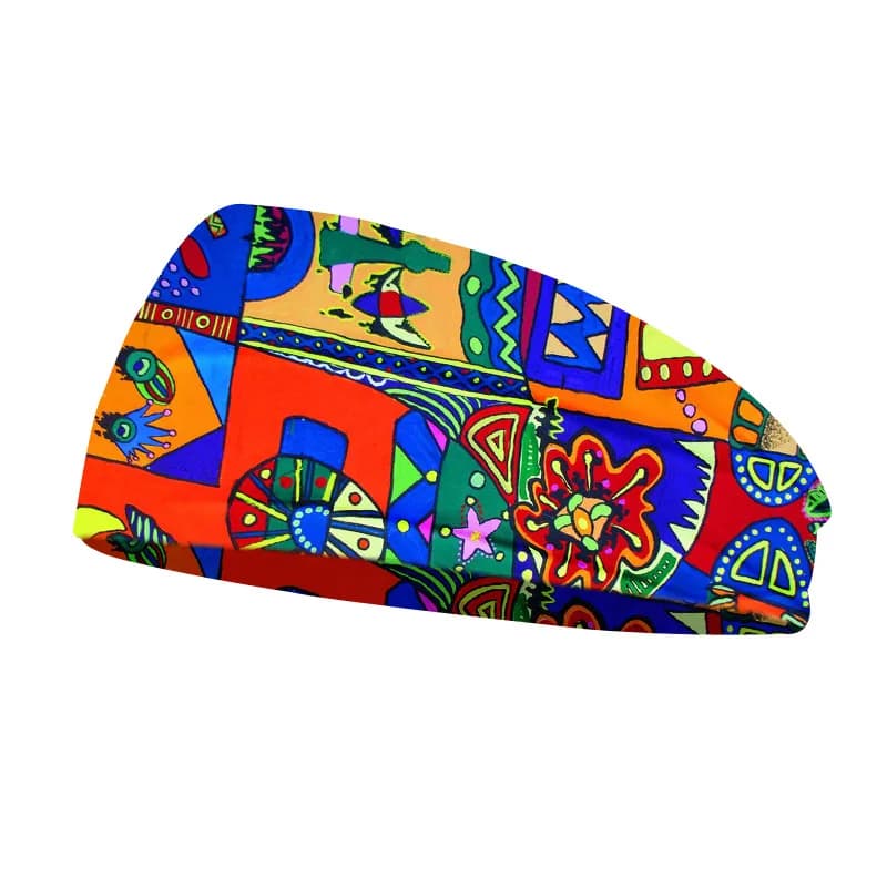 Criativo graffiti unisex elástico yoga bandana esporte corrida sweatband ginásio ao ar livre faixa de cabelo turbante fitness bandagem suor