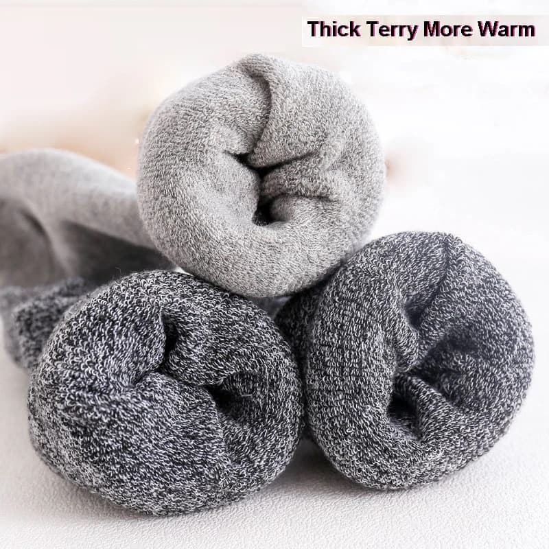 6 pçs = 3 pares meia de compressão de inverno masculino quente quente joelho alta perna longa meias terry quente engrossar capa bezerro meias tamanho 38-44