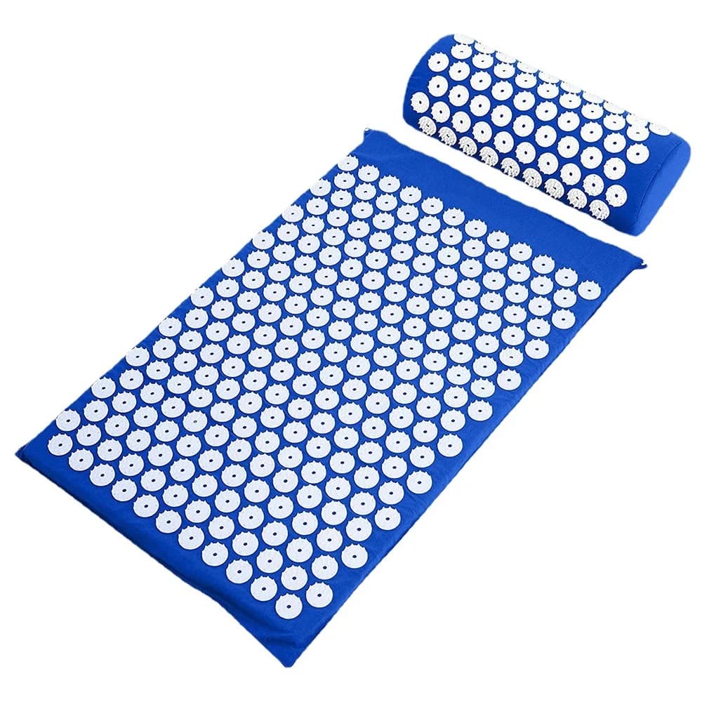 Tapete de Massagem e Yoga com Acupressão, Conjunto de Tapetes de Fitness com Espinhos para Yoga e Pilates, Alivia o Estresse e Dores nas Costas, Aplicador Kuznetsov