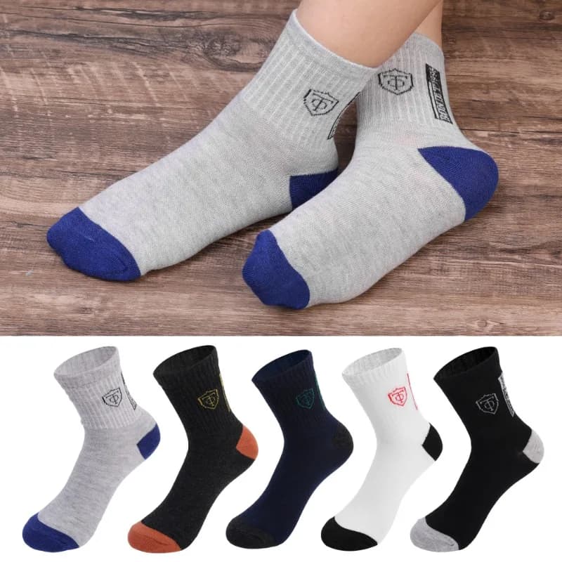 Meias esportivas de algodão respirável para homens Meias de fibra de bambu Absorção de suor Desodorante Business Sox Outono e inverno 10 pares