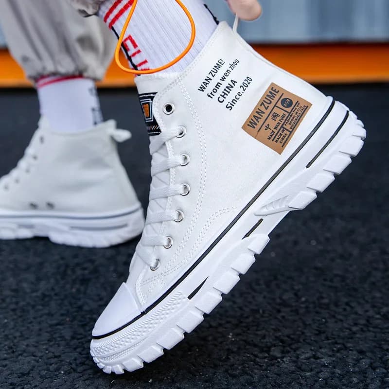 Novos sapatos para homem de alta qualidade tênis lona na moda casual sapatos esportivos moda rendas até sapatos de tabuleiro para homem zapatillas hombre
