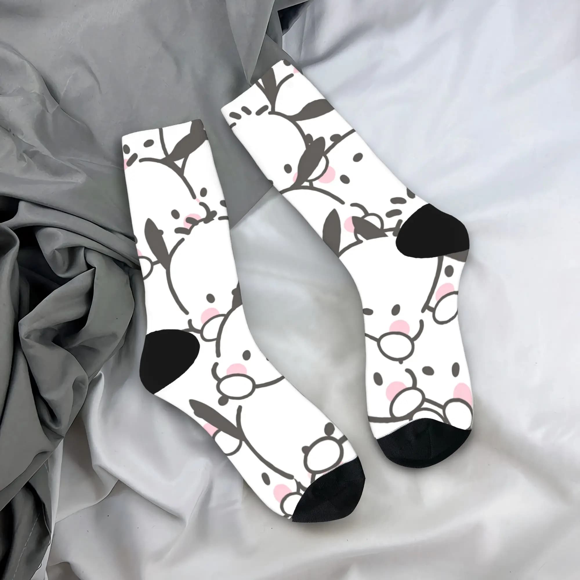 Meias masculinas Cate Pochaccos com estampa de cachorro, meias quentes e macias, elegantes, para primavera, corrida, com design antiderrapante, presente de aniversário