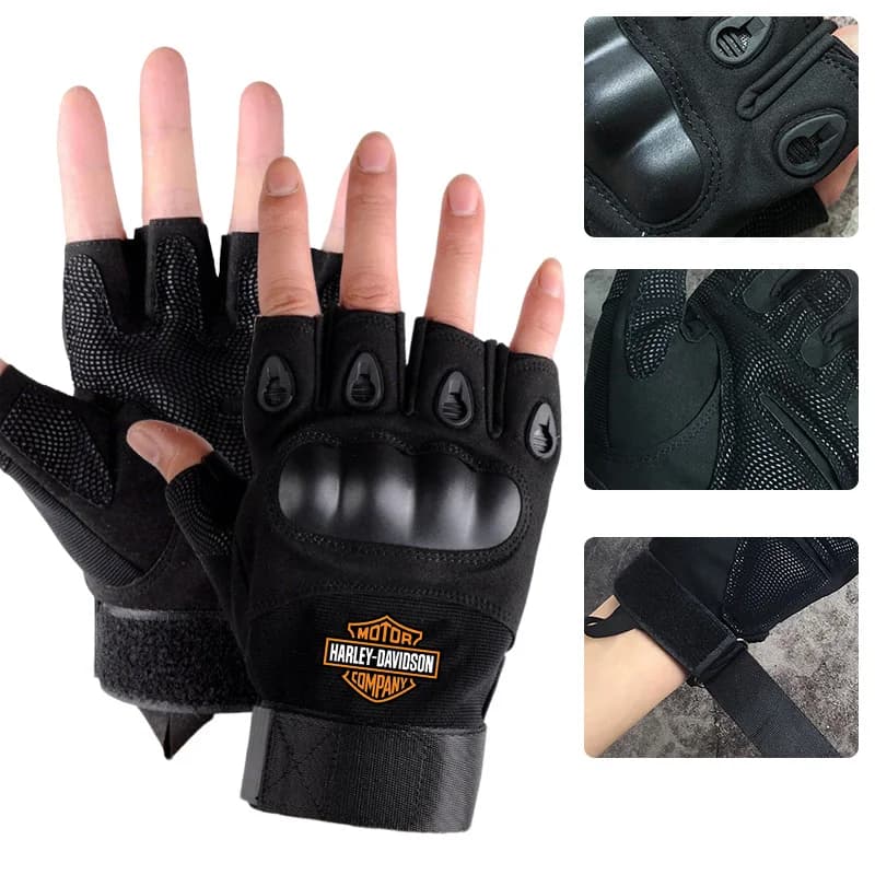 Luvas masculinas de meio dedo, luvas táticas militares para atividades ao ar livre, esportes, tiro, caça, airsoft, motocicleta, ciclismo, para harley