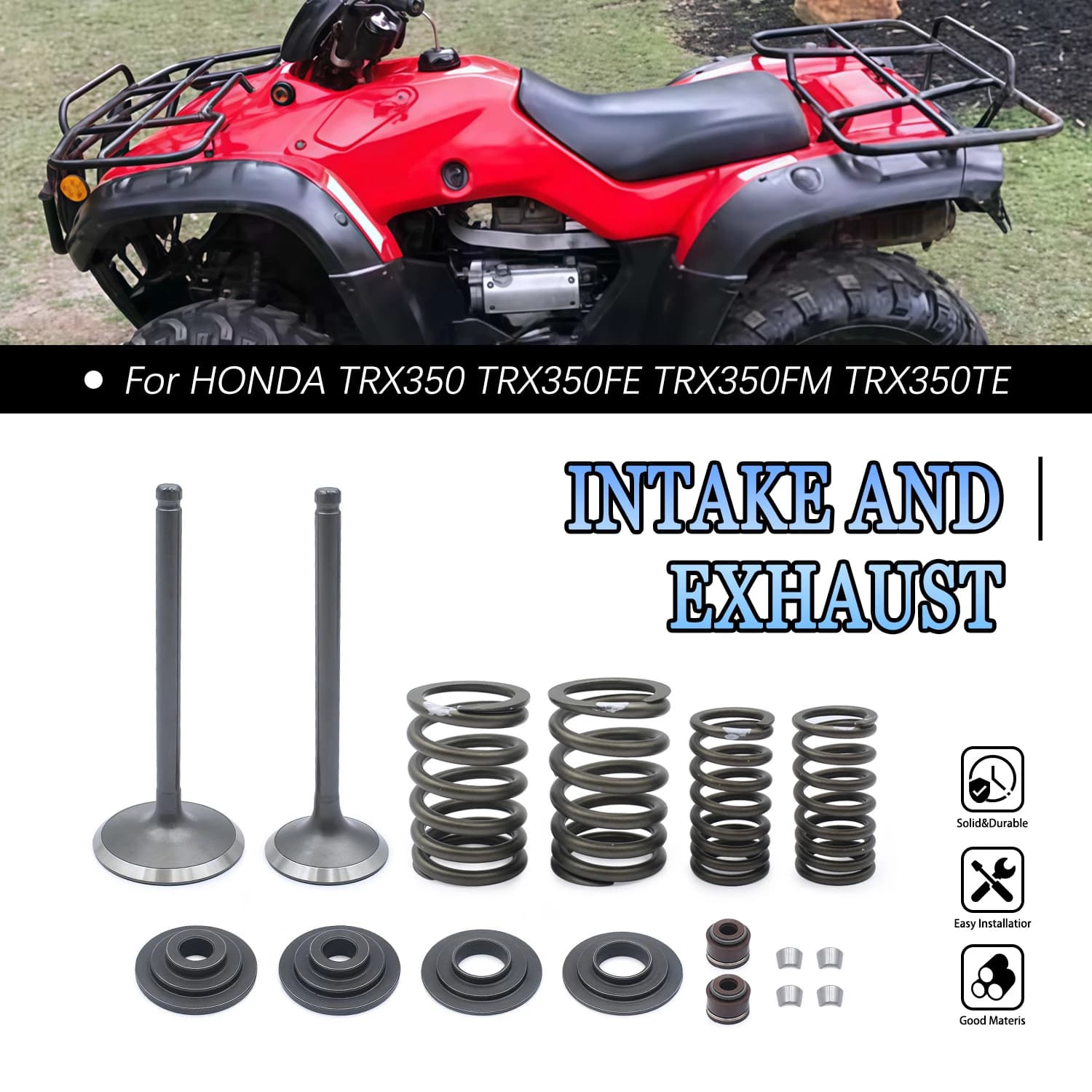 Kit de Válvulas de Escape e Vedação do Haste de Admissão para Motocicletas HONDA TRX 350 TRX350FE TRX350FM TRX350TE