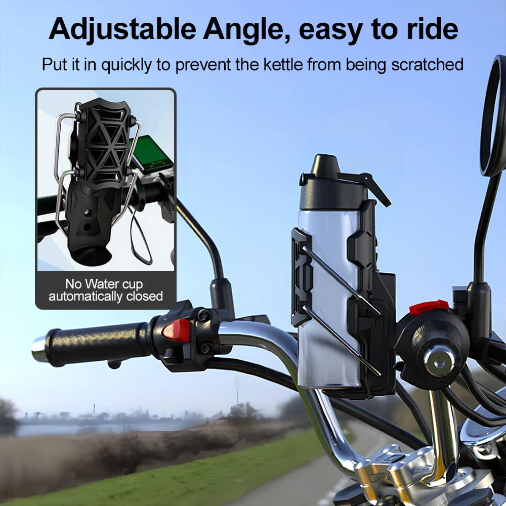 360 °   Suporte ajustável para copo de motocicleta, suporte universal para garrafa de água no guidão, para harley, ktm, ciclismo de estrada, motocicleta adv