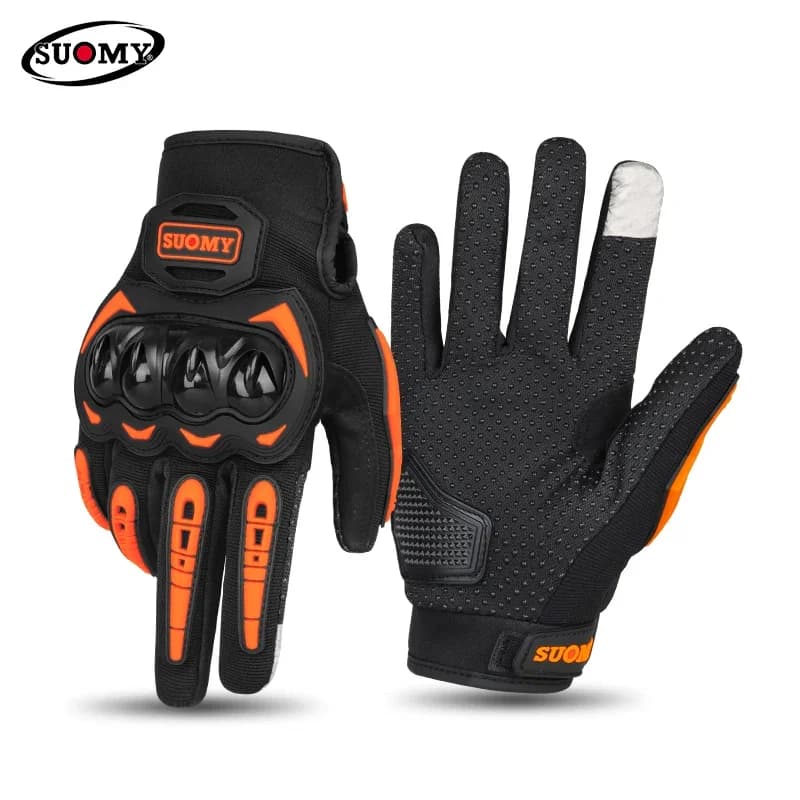 Suomy novo laranja luvas da motocicleta verão das mulheres dos homens dedo cheio tela de toque motocross guantes moto bicicleta ciclismo luvas