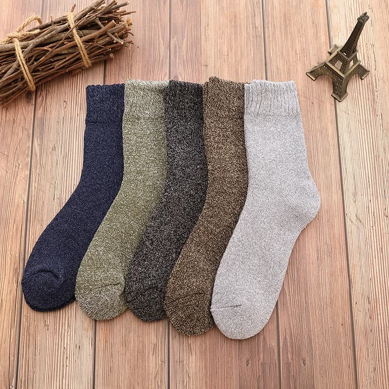 5 pares de inverno quente meias masculinas grossas meias femininas super mais grossas meias sólidas meias de inverno contra neve fria terry meias