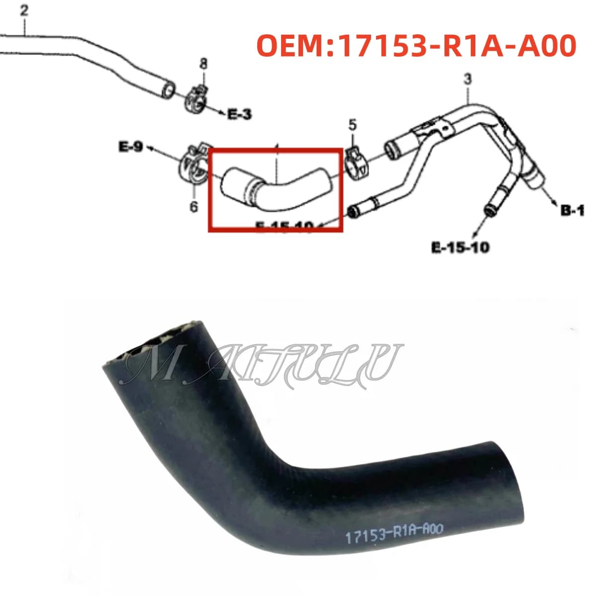 17153-r1a-a00 para honda vezel XR-V 12 civic acura ilx snorkel válvula de escape mangueira válvula de ar residual tubo de conexão pcv