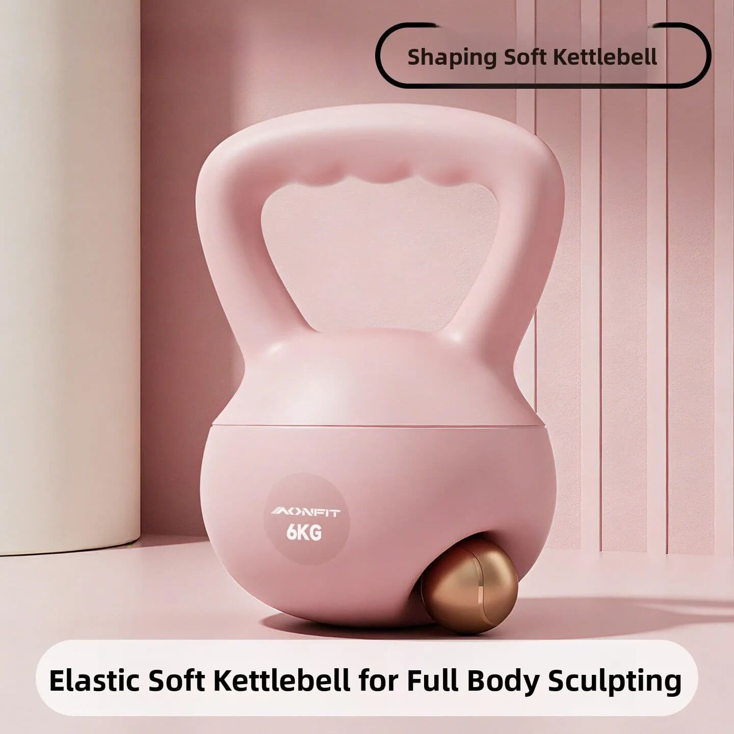 Kettlebell Macio para Fitness Feminino 6kg, para Tonificação Abdominal, 10kg para Abdômen, Equipamento de Ginástica Doméstica Portátil, Seguro e Silencioso