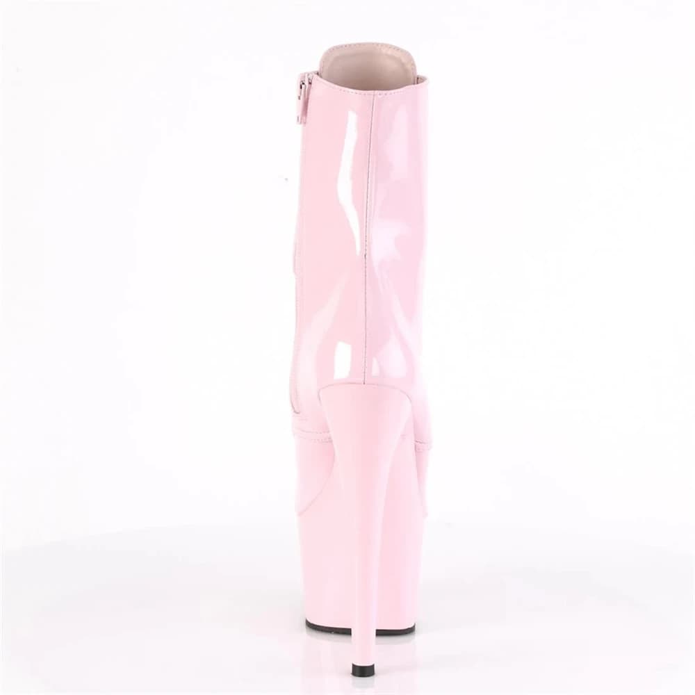 Sdtrft boate stilettos 17cm fino salto alto tornozelo botas plataformas sapatos mulher botas mujer festa de couro patente bombas de casamento