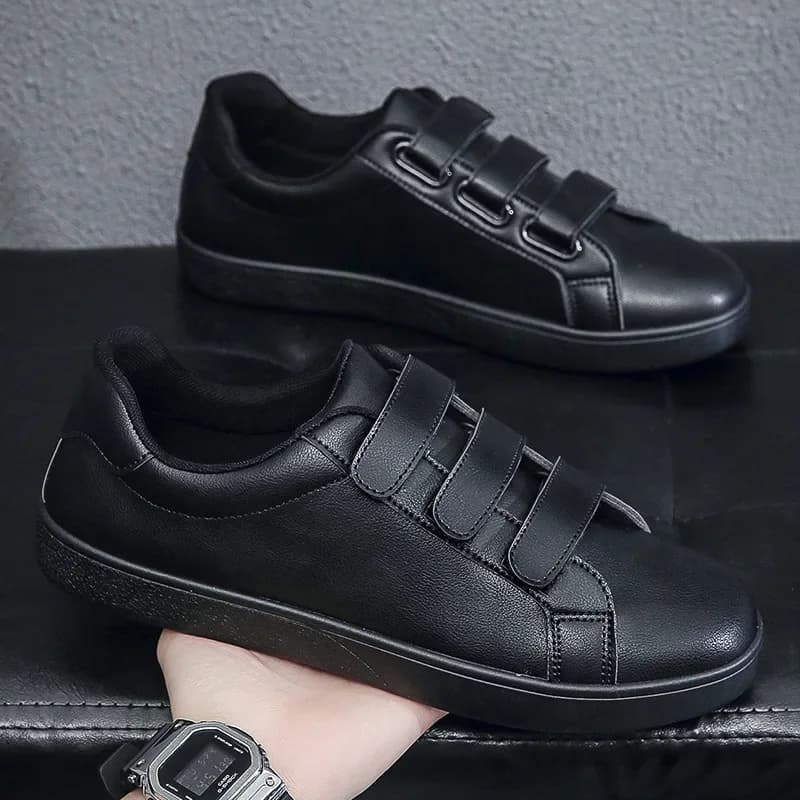 Mocassins com gancho masculino, sapato de couro branco, tênis confortável, moda casual, outono, novo flats, masculino
