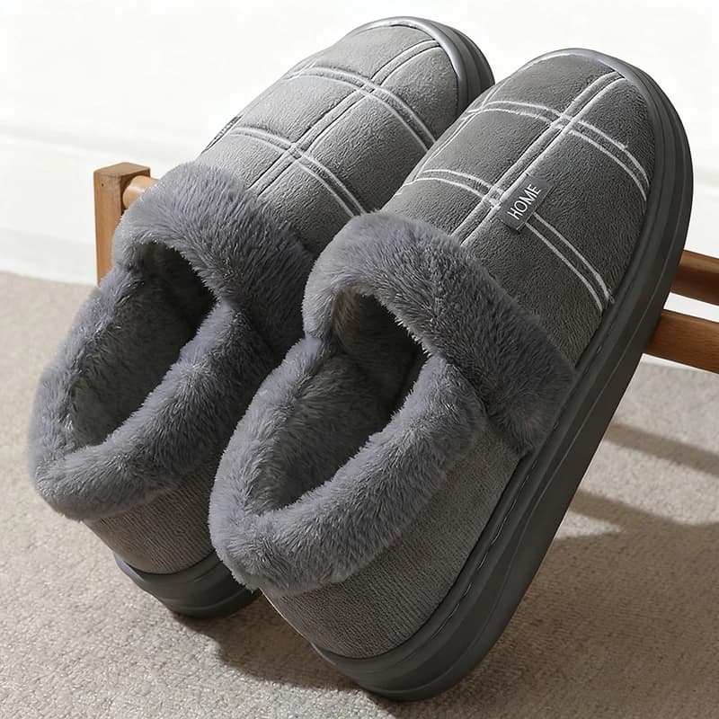 Novo plus size 50 51 chinelos de algodão masculino inverno quente chinelos de pelúcia casa sola grossa slides antiderrapante confortável masculino sapatos quentes