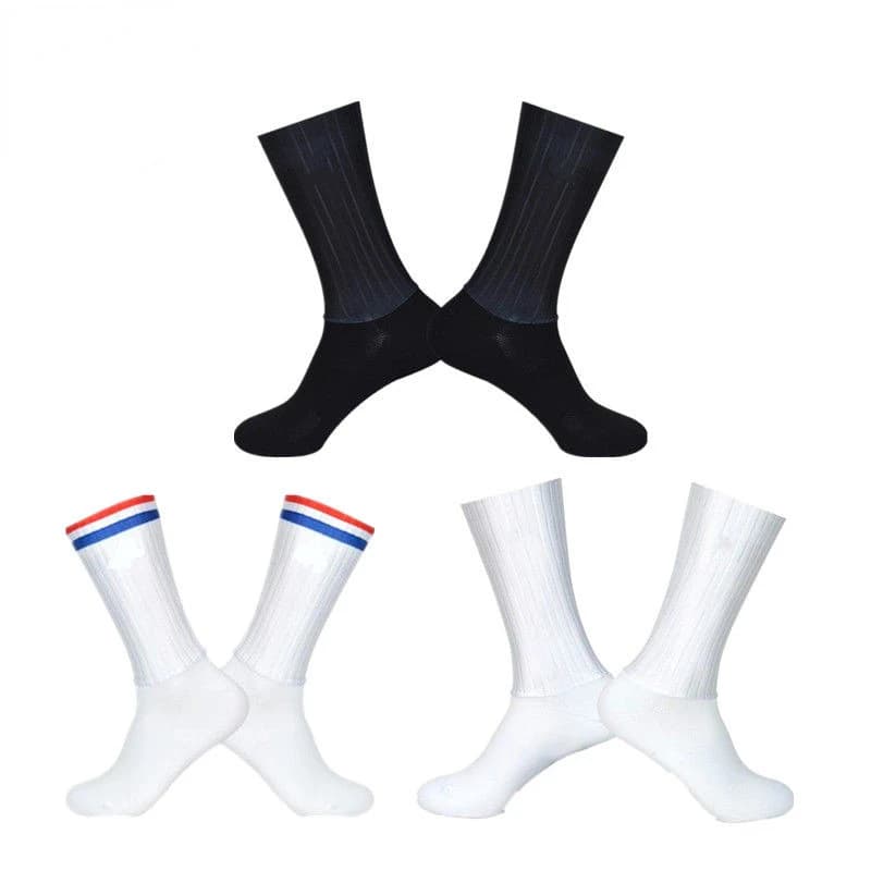 Meias de Ciclismo Antiderrapantes de Silicone Whiteline para Verão, Meias Esportivas Masculinas para Bicicleta e Corrida, Calcetines Ciclismo