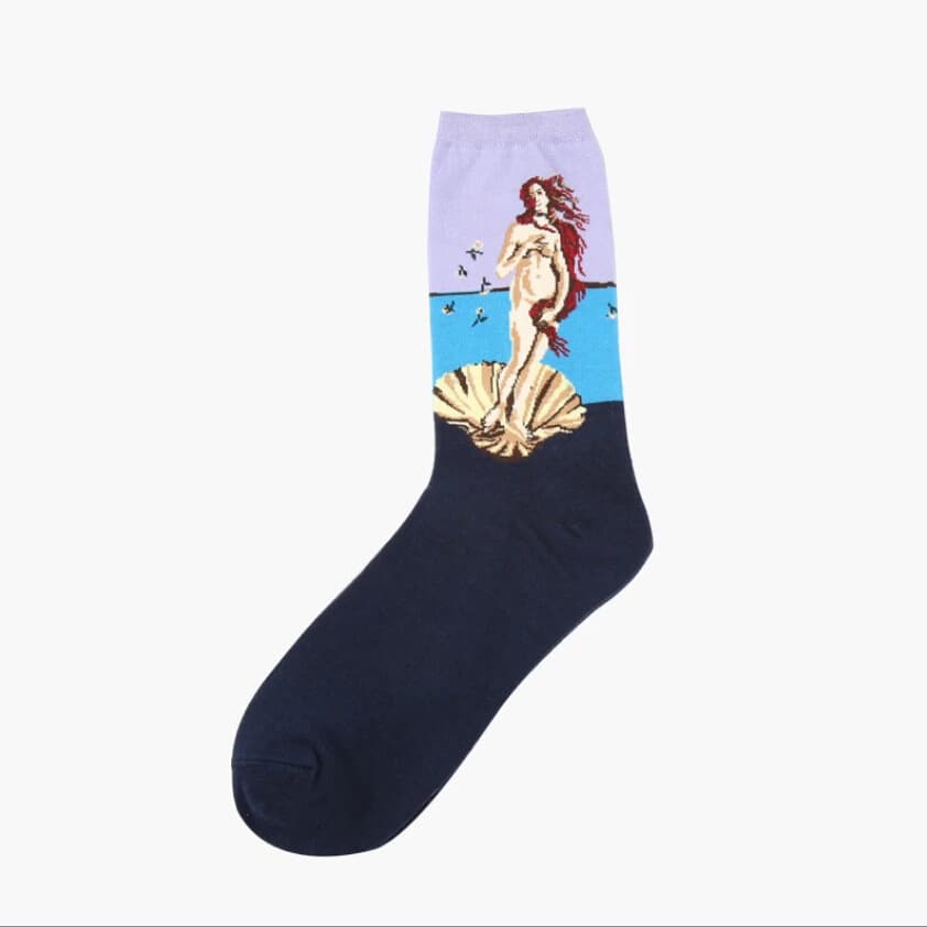 1 par outono inverno retro homens meias casal nova arte van gogh mural mundialmente famosa série de pintura a óleo meias engraçadas