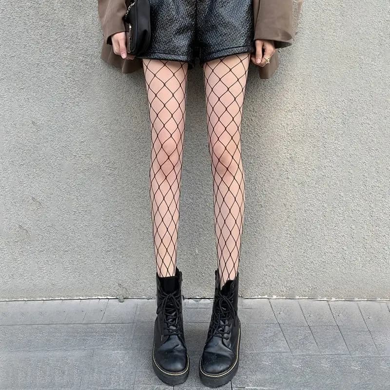 Venda quente verão lolita fishnet corpo meias de peixe net meia-calça malha náilon collants lingerie pele jk fishnet cintura meias
