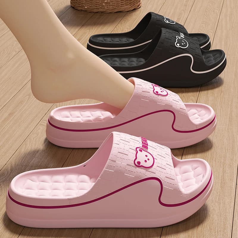 Chinelos Femininos para Casa, Sandálias de EVA com Desenhos Animados Fofos, Sola Macia Antiderrapante, para Uso Interno, Banheiro, Verão, Praia e Casais
