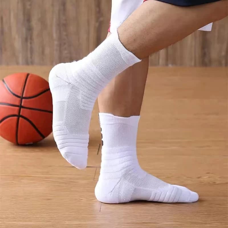 6/3/1 pares meias de compressão masculinas respirável basquete esportes ciclismo meias umidade wicking alta elástica tubo meias