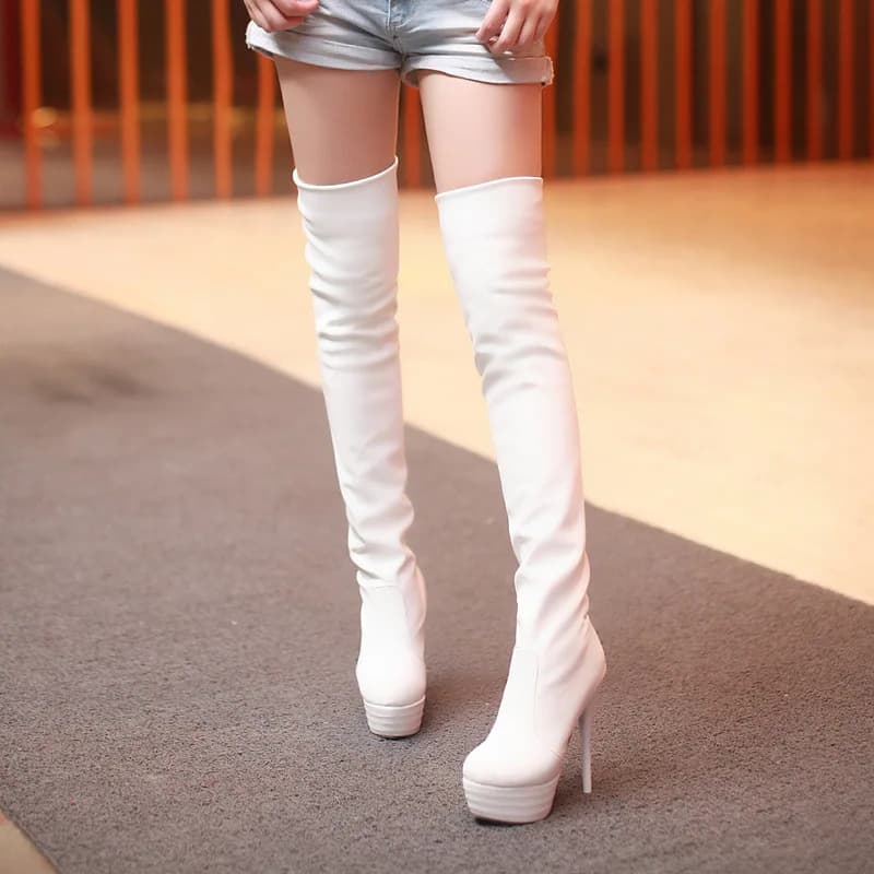Botas femininas 2023 novo plutônio sexy sobre o joelho botas longas sexy fino botas de salto alto plataforma sapatos femininos zapatos mujer botas senhoras