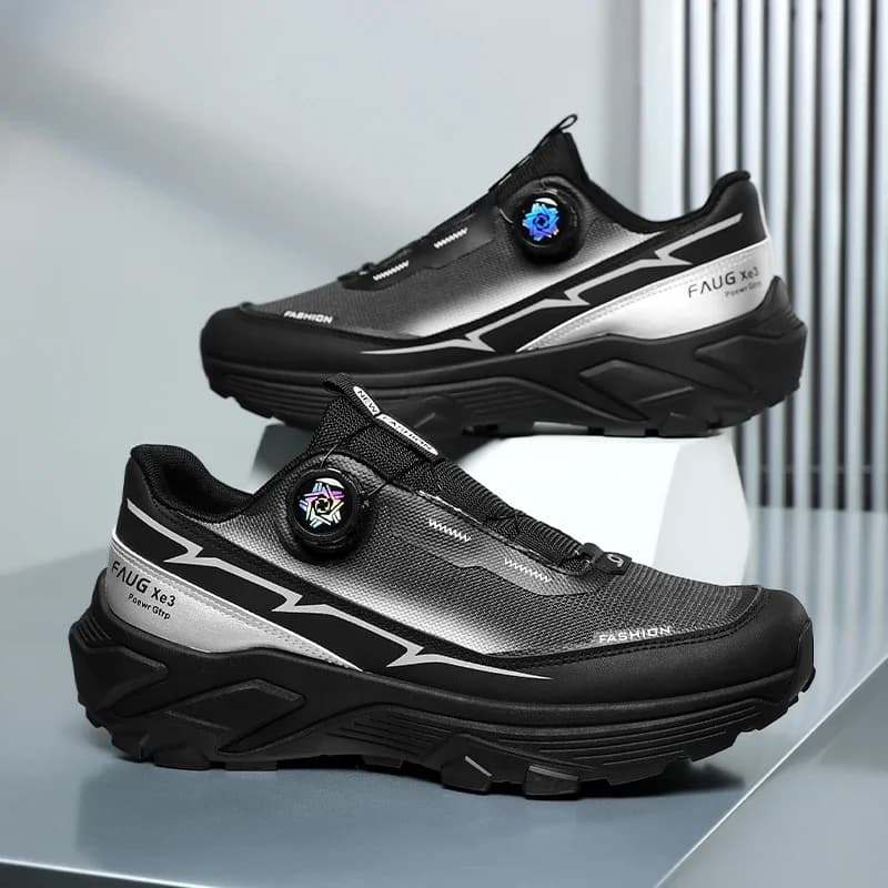 Tênis para homens fivela rotativa malha sapatos esportivos moda respirável casual série original sapatos masculinos tênis couro masculino