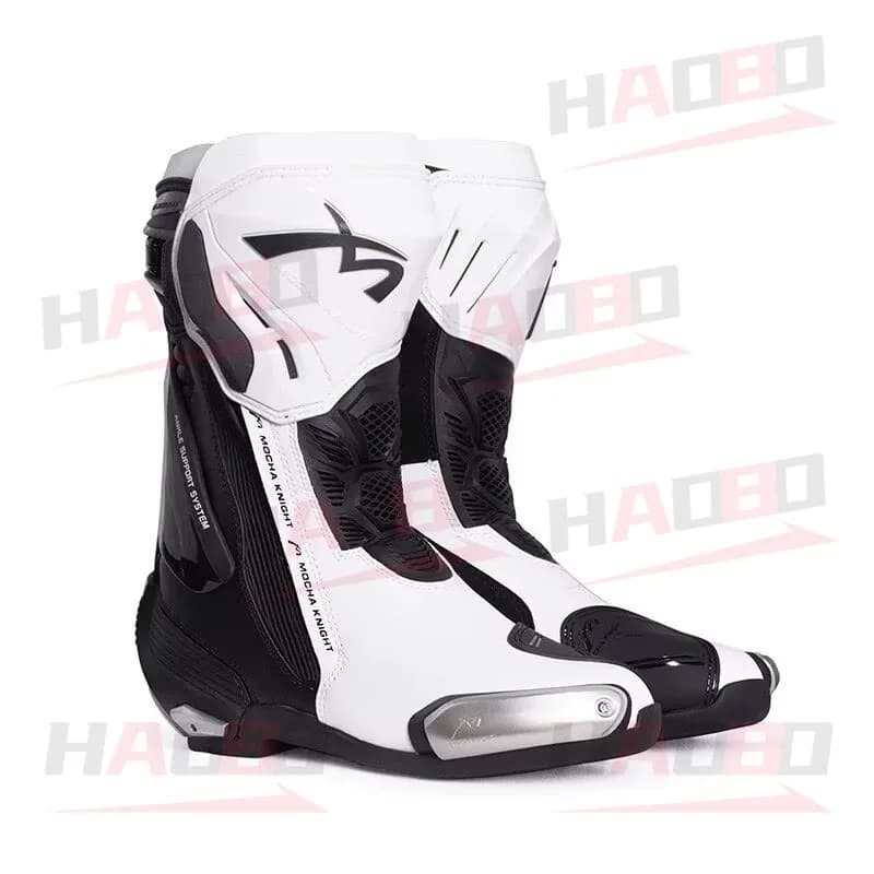 Botas de Motocicleta BENKIA SH109 Mocha com Certificação CE, Botas Profissionais para Pista, Antiderrapantes e Impermeáveis para Homens e Mulheres