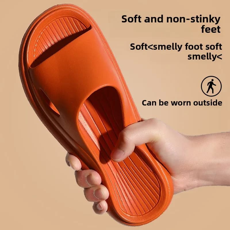 Chinelos de verão silenciosos para mulheres e homens – Sandálias de banheiro respiráveis, slides antiderrapantes resistentes a odores para uso interno/externo