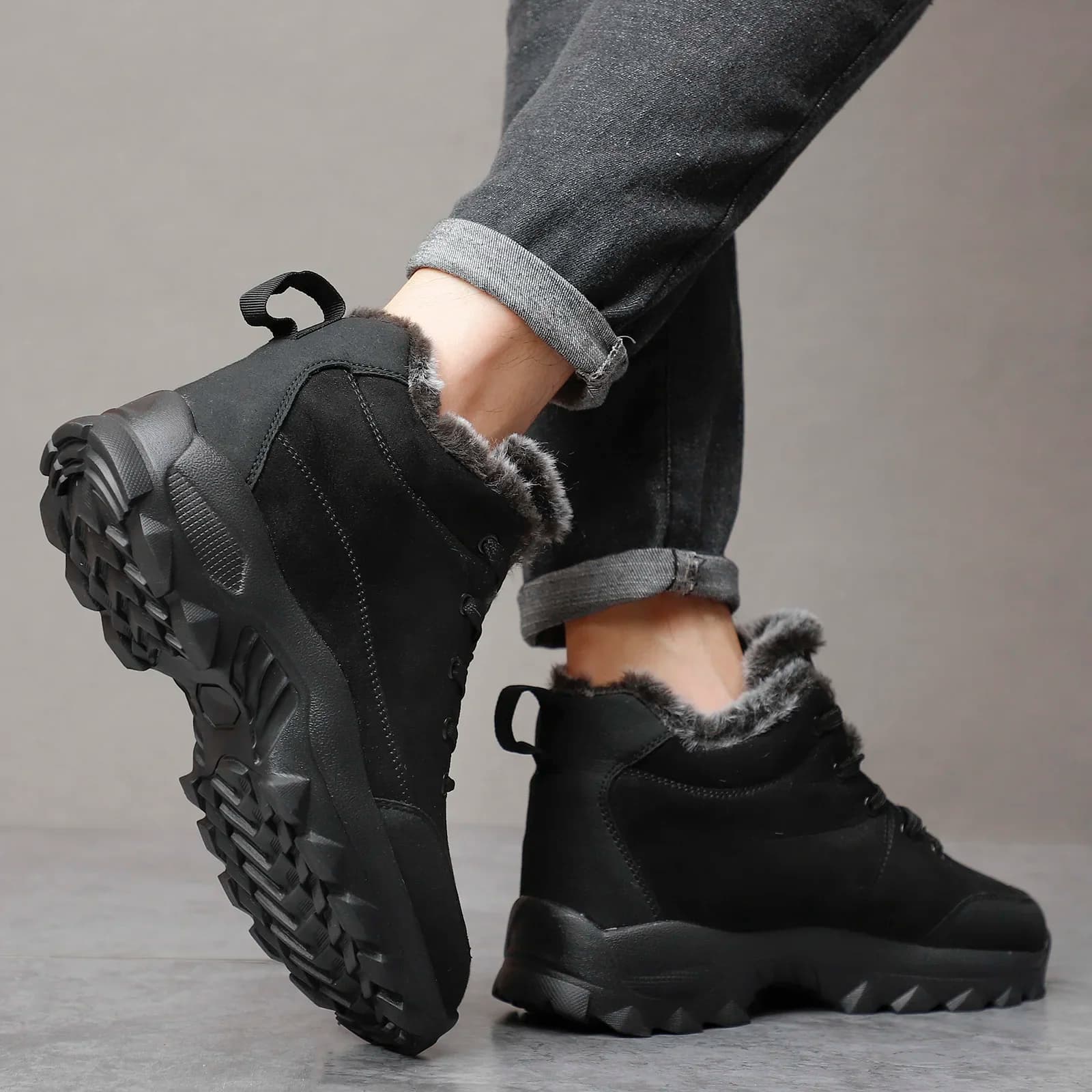 Botas de neve de inverno dos homens com pele tênis ao ar livre sapatos masculinos 2023 novo calçado quente botas de tornozelo para homens botines botas hombre