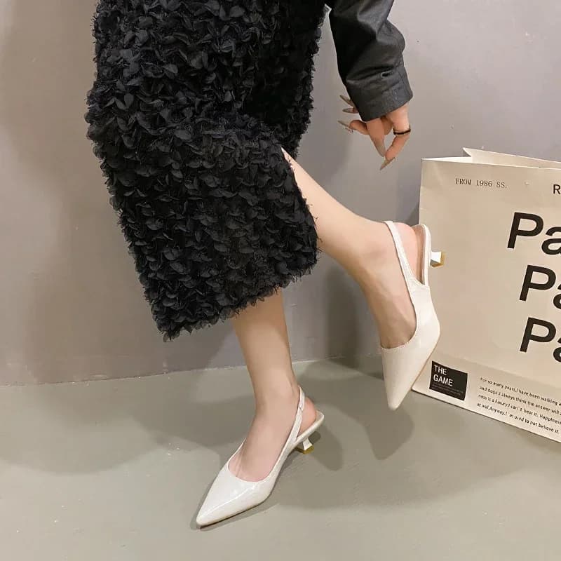 2025 verão moda apontou sandálias femininas de couro tamanho grande salto baixo design dedo do pé aberto elegante e casual sapatos formais femininos