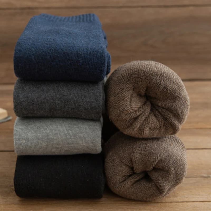 6 pçs = 3 pares meia de compressão de inverno masculino quente quente joelho alta perna longa meias terry quente engrossar capa bezerro meias tamanho 38-44