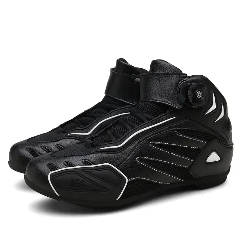 Botas de couro do plutônio para motociclista botas de equitação de quatro estações das mulheres dos homens botas de motocicleta respirável bota de motocross
