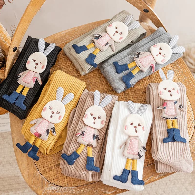 Collants para meninas primavera outono algodão malha crianças meia-calça coelho dos desenhos animados crianças meninas collants 2-7 anos
