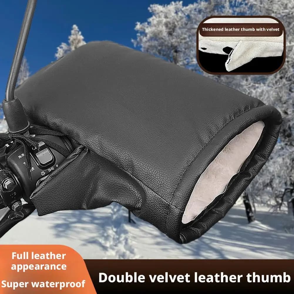 1 par de luvas para guidão de motocicleta, luvas de inverno para ciclismo, à prova d'água, luvas térmicas para snowmobile e-bike