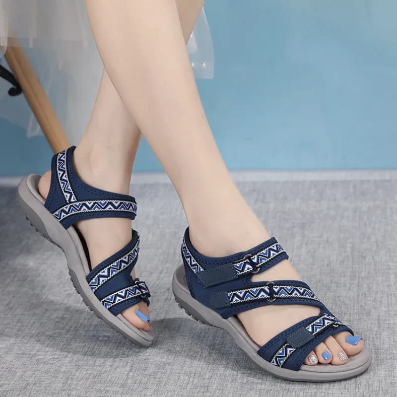 Salto alto com linha de costura para mulheres, plataforma de 1cm, 2cm, gancho, sandálias de impressão macias, sapatos boêmios confortáveis para senhora, verão