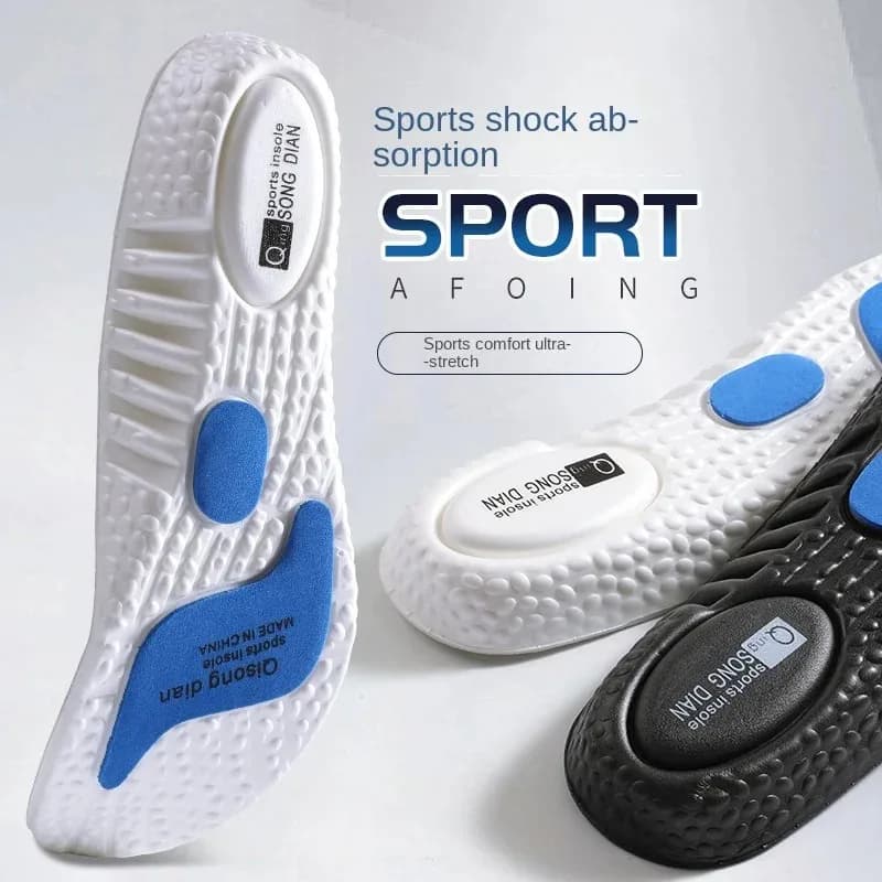 Palmilhas esportivas para pés, palmilhas macias de absorção de choque, modelo ortopédico de fasceíte plantar para sapatos, homens e mulheres, sola de sapato