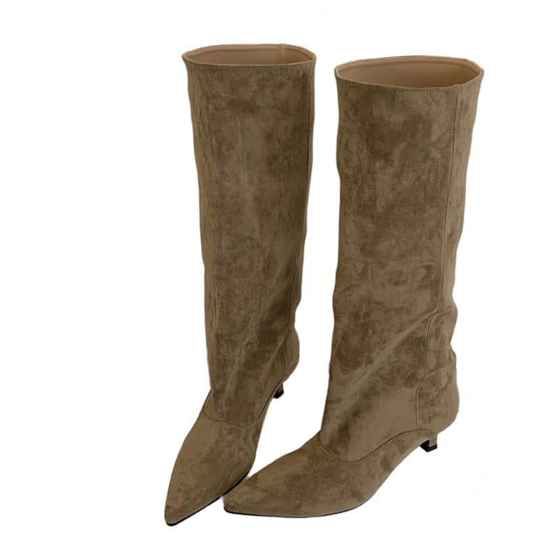 Liyke outono inverno sexy mulheres joelho-botas altas estilo rua apontou toe fino salto baixo cowboy senhoras sapatos longos botas de mujer
