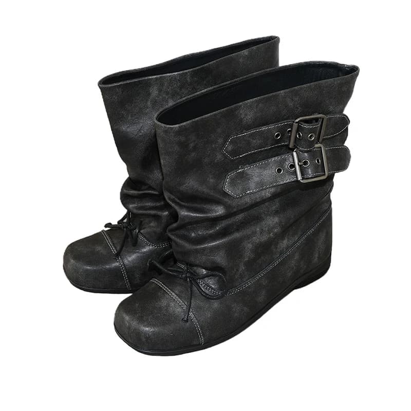 Flats mulheres botas de tornozelo moda designer punk botas de inverno mulher chelsea botas 2025 tendência nova fivela gladiador motocicleta botas