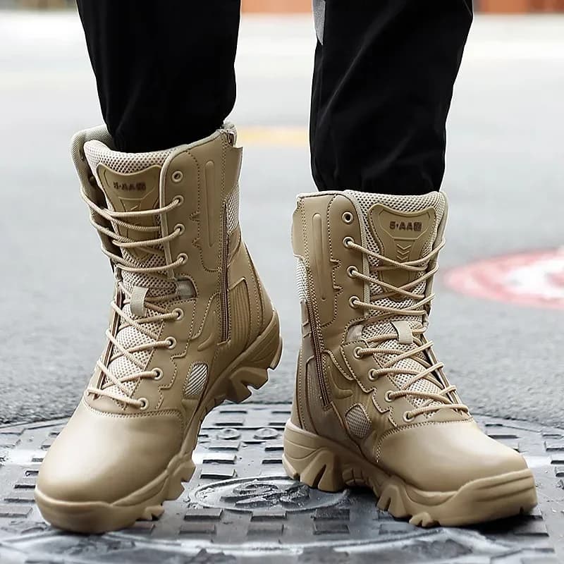 Homens masculinos botas táticas hombre militar masculino sneakermotocicleta tornozelo botas de combate preto botas militares hombre