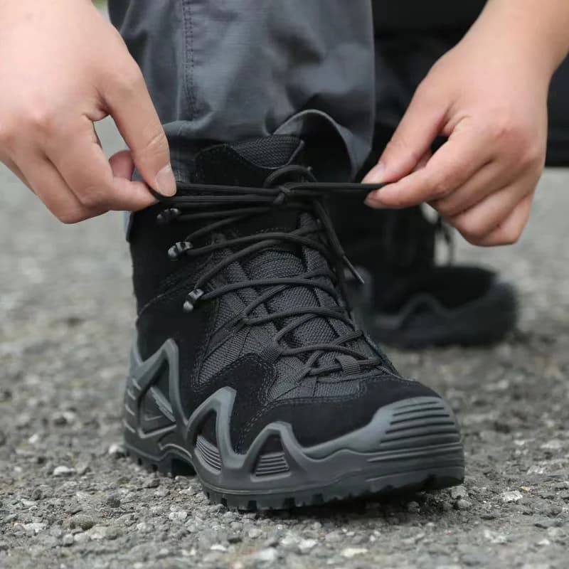 Lynjacye botas de combate verdes de corte médio, homens e mulheres, tamanho 39-46, treinamento cs ao ar livre, caminhadas, deserto, tornozelo, escalada, bota masculina