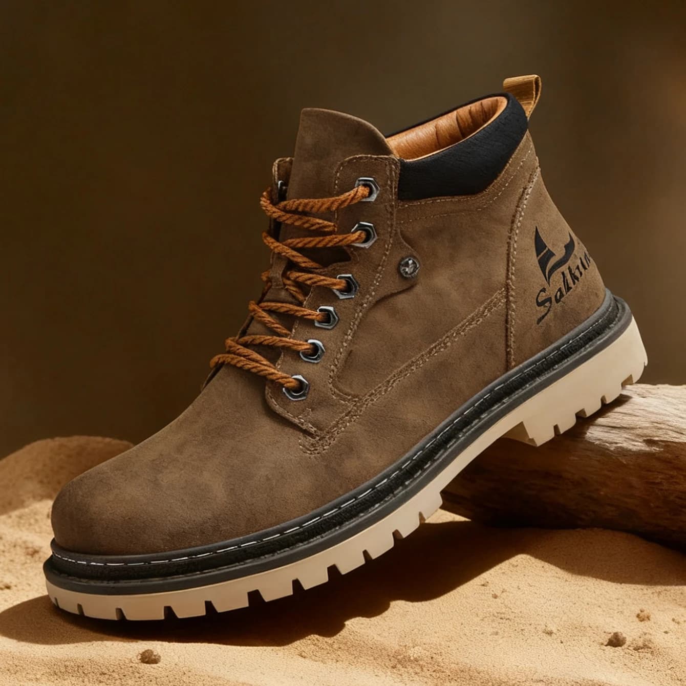 Clássico feito à mão botas de couro dos homens sapatos de trabalho ao ar livre caminhadas tênis hombres botas inverno alta superior calçado anti deslizamento
