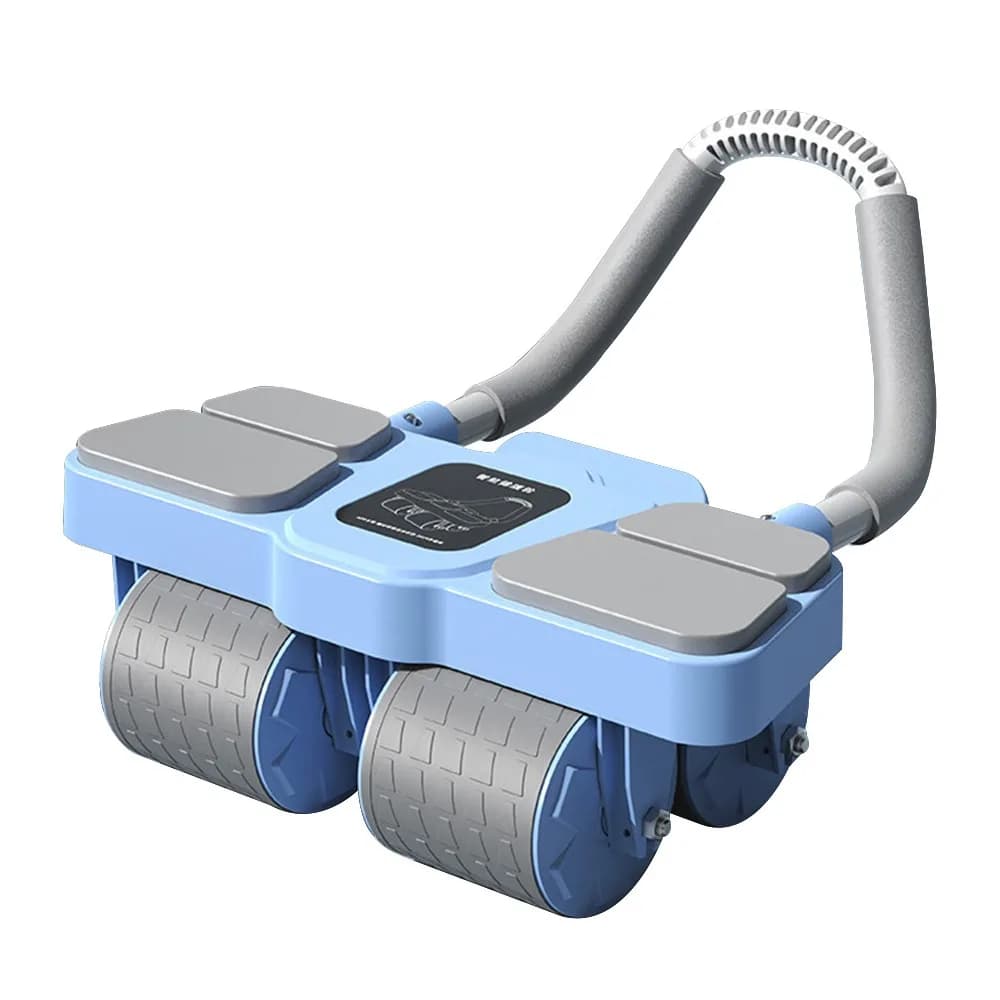Roda Abdominal Automática com Rebatimento, 4 Rodas, Inclui Tapete, Rodas de Exercício com Trilho Antiderrapante, Rolo de Exercício para Academia em Casa