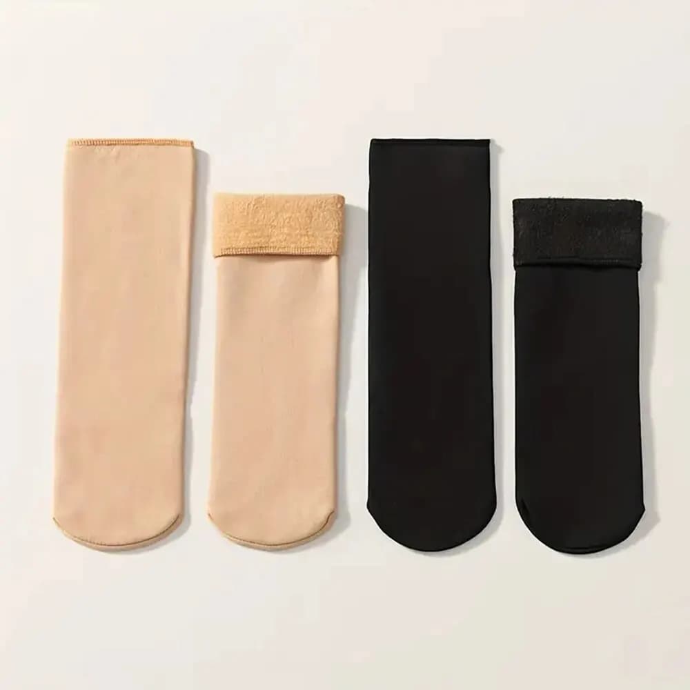 Feminino Inverno Velo Grosso Quente Meias Macio Confortável Cor Sólida Home Floor Meia Grossa Botas Meias De Dormir
