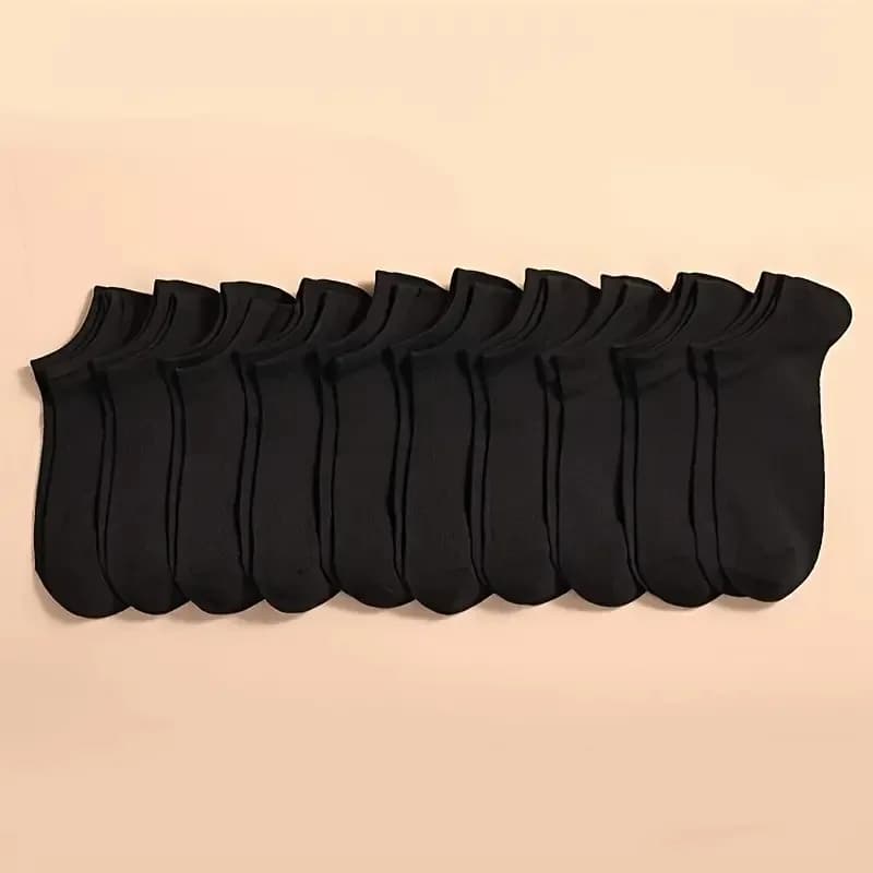 Meias de corte baixo unisex, 10 pares, unisex, respirável, anti-odor, absorção de suor, corte baixo, para homens e mulheres
