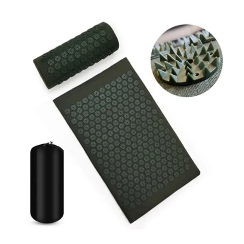Massageador tapete de yoga almofada acupressão massagem conjuntos pico fitness yoga pilates aliviar o estresse dor nas costas aplicador kuznetsov