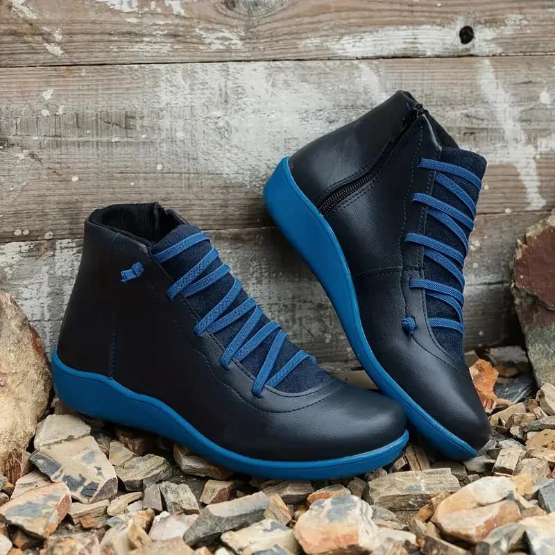 Botas femininas inverno plana curta vintage confortável botas de neve feminino confortável anti-deslizamento sapatos de caminhada para mulher botas de mujer