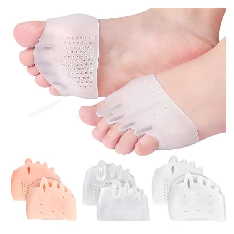 Almofadas para antepé, palmilhas de silicone ortopédicas confortáveis, separador de dedos dos pés, produtos para cuidados com os pés, alívio da dor