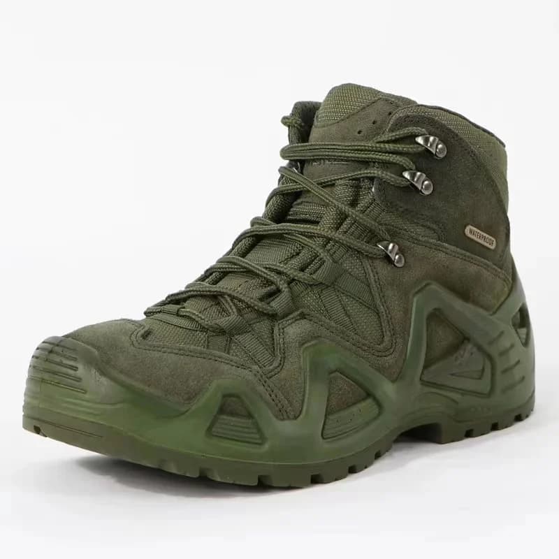 Lynjacye botas de combate verdes de corte médio, homens e mulheres, tamanho 39-46, treinamento cs ao ar livre, caminhadas, deserto, tornozelo, escalada, bota masculina